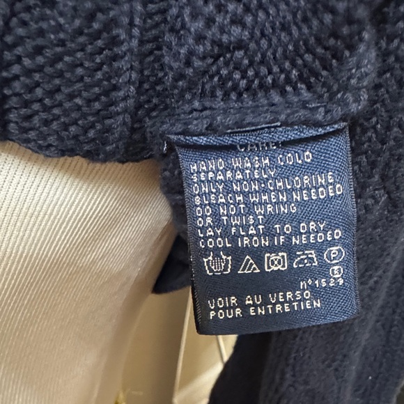 Ralph Lauren Sport Women Navy Cotton Turtleneck Sweater Size L pre-owned. - Picture 5 of 8